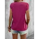 Solid Color Loose Short Sleeves V-neck T-Shirts Tops Solid Color Loose Short Sleeves V-neck T-Shirts Tops