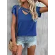 Solid Color Loose Short Sleeves V-neck T-Shirts Tops Solid Color Loose Short Sleeves V-neck T-Shirts Tops