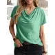 Solid Color Loose Short Sleeves U-Neck T-Shirts Tops Solid Color Loose Short Sleeves U-Neck T-Shirts Tops