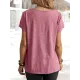Solid Color Loose Short Sleeves U-Neck T-Shirts Tops Solid Color Loose Short Sleeves U-Neck T-Shirts Tops