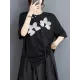 Contrast Color Half Sleeves Irregularity Round-Neck T-Shirts Tops Contrast Color Half Sleeves Irregularity Round-Neck T-Shirts Tops