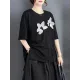 Contrast Color Half Sleeves Irregularity Round-Neck T-Shirts Tops Contrast Color Half Sleeves Irregularity Round-Neck T-Shirts Tops