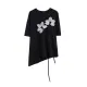 Contrast Color Half Sleeves Irregularity Round-Neck T-Shirts Tops Contrast Color Half Sleeves Irregularity Round-Neck T-Shirts Tops