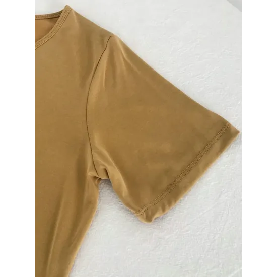 Solid Color Loose Short Sleeves U-Neck T-Shirts Tops Solid Color Loose Short Sleeves U-Neck T-Shirts Tops