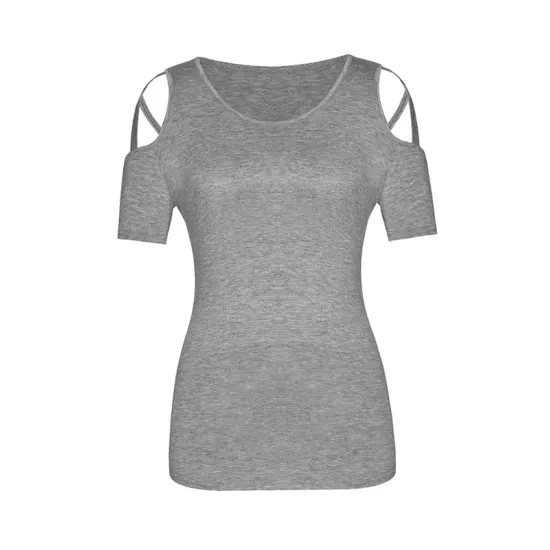 Hollow Solid Color Loose Short Sleeves Round-Neck T-Shirts Tops Hollow Solid Color Loose Short Sleeves Round-Neck T-Shirts Tops