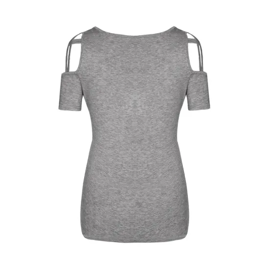 Hollow Solid Color Loose Short Sleeves Round-Neck T-Shirts Tops Hollow Solid Color Loose Short Sleeves Round-Neck T-Shirts Tops