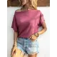 Solid Color Short Sleeves Boat Neck T-Shirts Tops Solid Color Short Sleeves Boat Neck T-Shirts Tops