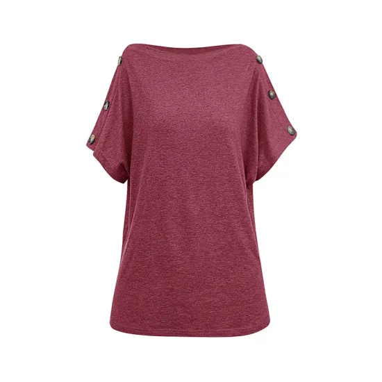 Solid Color Short Sleeves Boat Neck T-Shirts Tops Solid Color Short Sleeves Boat Neck T-Shirts Tops