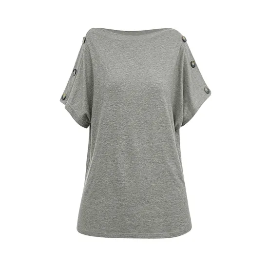 Solid Color Short Sleeves Boat Neck T-Shirts Tops Solid Color Short Sleeves Boat Neck T-Shirts Tops