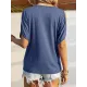 Hollow Solid Color Loose Short Sleeves Cold Shoulder T-Shirts Tops Hollow Solid Color Loose Short Sleeves Cold Shoulder T-Shirts Tops