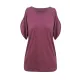 Hollow Solid Color Loose Short Sleeves Cold Shoulder T-Shirts Tops Hollow Solid Color Loose Short Sleeves Cold Shoulder T-Shirts Tops