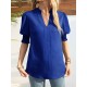 Solid Color Half Sleeves Loose V-Neck T-Shirts Tops Solid Color Half Sleeves Loose V-Neck T-Shirts Tops