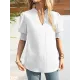 Solid Color Half Sleeves Loose V-Neck T-Shirts Tops Solid Color Half Sleeves Loose V-Neck T-Shirts Tops