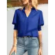Solid Color Half Sleeves Loose V-Neck T-Shirts Tops Solid Color Half Sleeves Loose V-Neck T-Shirts Tops