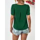 Hollow Solid Color Loose Short Sleeves Round-Neck T-Shirts Tops Hollow Solid Color Loose Short Sleeves Round-Neck T-Shirts Tops