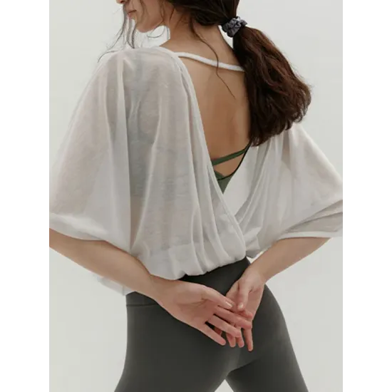 Breathable Solid Color Half Sleeves Loose Round-Neck T-Shirts Tops Breathable Solid Color Half Sleeves Loose Round-Neck T-Shirts Tops
