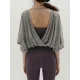 Breathable Solid Color Half Sleeves Loose Round-Neck T-Shirts Tops Breathable Solid Color Half Sleeves Loose Round-Neck T-Shirts Tops