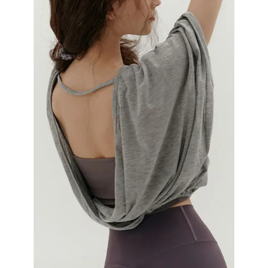 Breathable Solid Color Half Sleeves Loose Round-Neck T-Shirts Tops Breathable Solid Color Half Sleeves Loose Round-Neck T-Shirts Tops