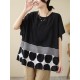 Polka Dot Split-Joint Striped Loose Short Sleeves Round-Neck T-Shirts Tops Polka Dot Split-Joint Striped Loose Short Sleeves Round-Neck T-Shirts Tops
