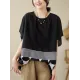 Polka Dot Split-Joint Striped Loose Short Sleeves Round-Neck T-Shirts Tops Polka Dot Split-Joint Striped Loose Short Sleeves Round-Neck T-Shirts Tops