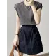 Split-Joint Loose Sleeveless Round-neck T-Shirts Tops Split-Joint Loose Sleeveless Round-neck T-Shirts Tops