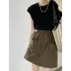 Split-Joint Loose Sleeveless Round-neck T-Shirts Tops Split-Joint Loose Sleeveless Round-neck T-Shirts Tops