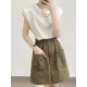 Split-Joint Loose Sleeveless Round-neck T-Shirts Tops Split-Joint Loose Sleeveless Round-neck T-Shirts Tops
