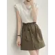 Split-Joint Loose Sleeveless Round-neck T-Shirts Tops Split-Joint Loose Sleeveless Round-neck T-Shirts Tops