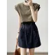 Split-Joint Loose Sleeveless Round-neck T-Shirts Tops Split-Joint Loose Sleeveless Round-neck T-Shirts Tops