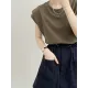 Split-Joint Loose Sleeveless Round-neck T-Shirts Tops Split-Joint Loose Sleeveless Round-neck T-Shirts Tops