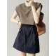 Split-Joint Loose Sleeveless Round-neck T-Shirts Tops Split-Joint Loose Sleeveless Round-neck T-Shirts Tops