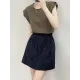 Split-Joint Loose Sleeveless Round-neck T-Shirts Tops Split-Joint Loose Sleeveless Round-neck T-Shirts Tops