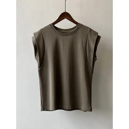 Split-Joint Loose Sleeveless Round-neck T-Shirts Tops Split-Joint Loose Sleeveless Round-neck T-Shirts Tops