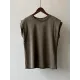 Split-Joint Loose Sleeveless Round-neck T-Shirts Tops Split-Joint Loose Sleeveless Round-neck T-Shirts Tops