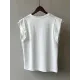 Split-Joint Loose Sleeveless Round-neck T-Shirts Tops Split-Joint Loose Sleeveless Round-neck T-Shirts Tops