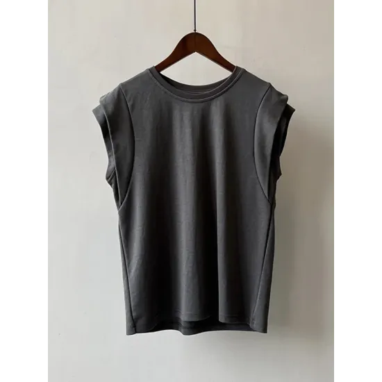 Split-Joint Loose Sleeveless Round-neck T-Shirts Tops Split-Joint Loose Sleeveless Round-neck T-Shirts Tops