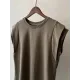 Split-Joint Loose Sleeveless Round-neck T-Shirts Tops Split-Joint Loose Sleeveless Round-neck T-Shirts Tops