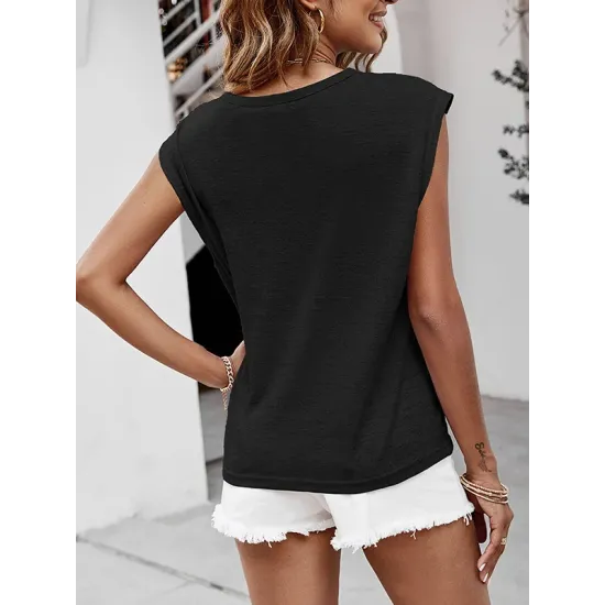 Hollow Lace Split-Joint Batwing Sleeves Loose Round-Neck T-Shirts Tops