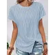 Jacquard Solid Color Split-Front Batwing Sleeves Loose Round-Neck T-Shirts Tops Jacquard Solid Color Split-Front Batwing Sleeves Loose Round-Neck T-Shirts Tops