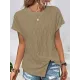 Jacquard Solid Color Split-Front Batwing Sleeves Loose Round-Neck T-Shirts Tops Jacquard Solid Color Split-Front Batwing Sleeves Loose Round-Neck T-Shirts Tops