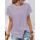 Jacquard Solid Color Split-Front Batwing Sleeves Loose Round-Neck T-Shirts Tops Jacquard Solid Color Split-Front Batwing Sleeves Loose Round-Neck T-Shirts Tops