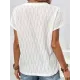 Jacquard Solid Color Split-Front Batwing Sleeves Loose Round-Neck T-Shirts Tops Jacquard Solid Color Split-Front Batwing Sleeves Loose Round-Neck T-Shirts Tops
