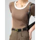 Contrast Color Short Sleeves Skinny Round-Neck T-Shirts Contrast Color Short Sleeves Skinny Round-Neck T-Shirts