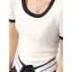 Contrast Color Short Sleeves Skinny Round-Neck T-Shirts Contrast Color Short Sleeves Skinny Round-Neck T-Shirts