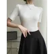 Solid Color Short Sleeves Skinny Round-Neck T-Shirts Solid Color Short Sleeves Skinny Round-Neck T-Shirts