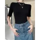 Solid Color Short Sleeves Skinny Round-Neck T-Shirts Solid Color Short Sleeves Skinny Round-Neck T-Shirts