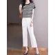 Contrast Color Striped Loose Plus Size Round-Neck T-Shirts Contrast Color Striped Loose Plus Size Round-Neck T-Shirts