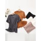 Solid Color Split-Joint Loose Short Sleeves Round-neck T-Shirts Tops Solid Color Split-Joint Loose Short Sleeves Round-neck T-Shirts Tops