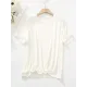 Solid Color Split-Joint Loose Short Sleeves Round-neck T-Shirts Tops Solid Color Split-Joint Loose Short Sleeves Round-neck T-Shirts Tops