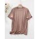 Solid Color Split-Joint Loose Short Sleeves Round-neck T-Shirts Tops Solid Color Split-Joint Loose Short Sleeves Round-neck T-Shirts Tops